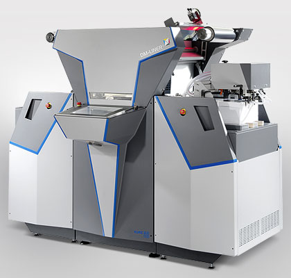 The KURZ DM-Liner transfer unit  for creating metal effects in digital print, using the Digital Metal technique